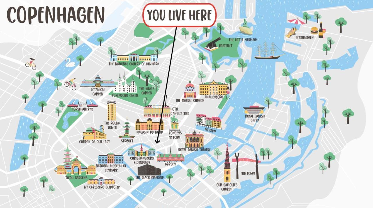 Large Apartment With Canal View In Central Cph City Kopenhagen Bagian luar foto